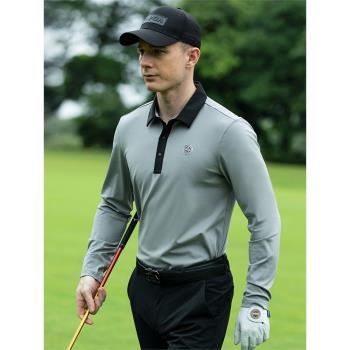 PGA高爾夫服裝男套裝長袖T恤秋冬運動球衣GOLF男裝衣服翻領polo衫