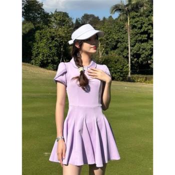 高爾夫連衣裙golf衣服時尚簡約韓版高階裙子高腰顯瘦POLO運動短裙