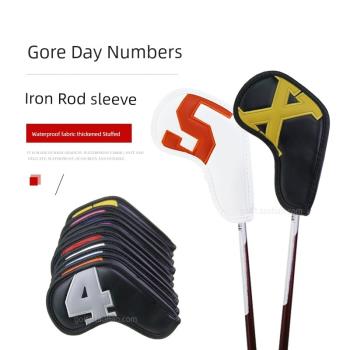 高爾夫鐵桿套golf桿頭套多彩大數字球桿帽套鐵桿保護套防水10個裝