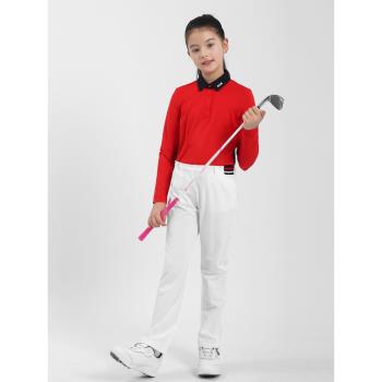 PGM兒童高爾夫服裝T恤春秋女童裝長袖2024新款運動服彈力golf衣服