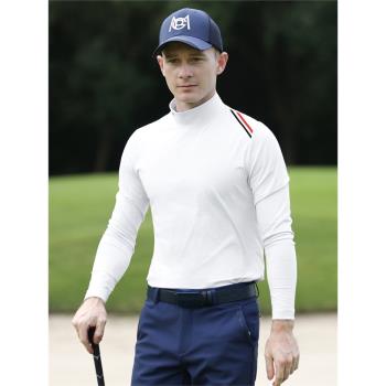 高領男士長袖高爾夫t恤秋冬季保暖打底衫golf球衣pgm彈力男裝上衣