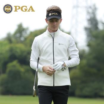 美國PGA 高爾夫馬甲 男士秋冬季保暖外套 吸光發熱面料 立領個性