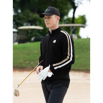 PGA高爾夫男裝男士秋冬保暖高階毛衣綿羊毛織衫GOLF服裝長袖外套