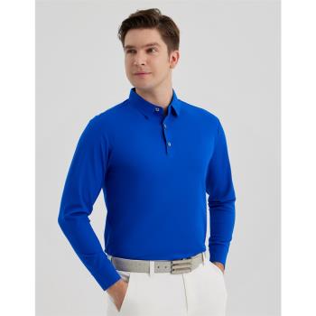 22款春秋高爾夫長袖T恤男裝運動上衣golf服裝透氣polo衫簡約時尚