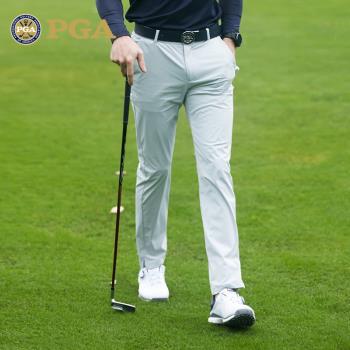 美國PGA 褲腳開叉夏季高爾夫褲子男士運動長褲透氣孔設計速干面料