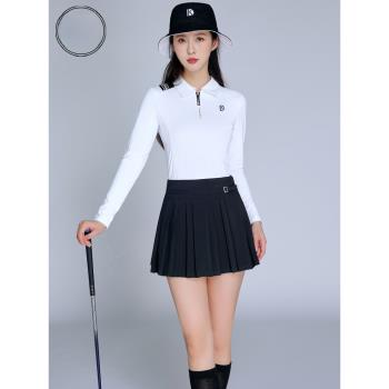 DK高爾夫女裝秋冬新款套裝女士golf衣服長袖運動POLO衫女百褶裙子
