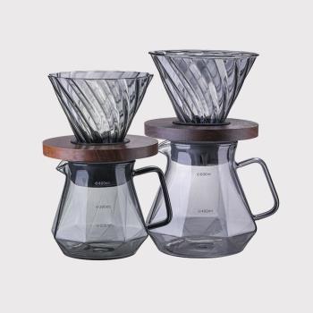 玻璃咖啡壺V60濾杯套裝玻璃分享壺家用滴漏式咖啡過濾杯