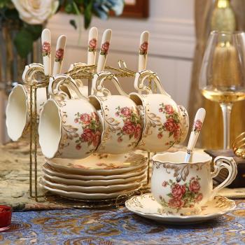 歐式咖啡杯套裝簡約家用杯子帶勺陶瓷杯英式下午茶茶具紅茶杯