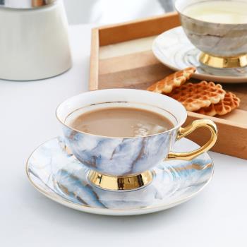 歐式骨瓷咖啡杯高檔精致法式陶瓷紅茶咖啡杯碟奢華下午茶茶具套裝