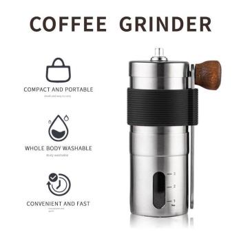 Portable hand coffee machine stainless steel bean grinder