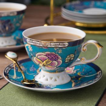 骨瓷咖啡杯碟套裝禮盒裝家用歐式奢華英式下午茶陶瓷杯子茶具套裝