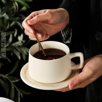 啞光咖啡杯創意家用ins碟陶瓷水杯杯子咖啡&下午茶簡約北歐裝