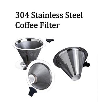 New Reusable Coffee Filter Double Layer 304 Stainless Steel