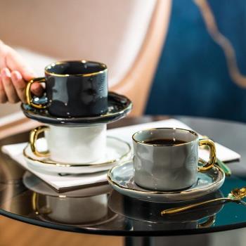 精致漂亮的咖啡杯碟陶瓷杯高檔北歐家用復古下午茶具套裝ins網紅