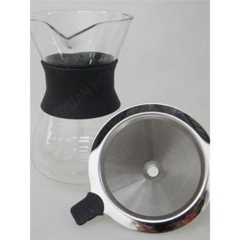 套裝滴濾式不銹鋼玻璃手沖咖啡壺