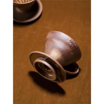 HARIO陶作坊聯名款老巖泥五次燒限量日式復古V60禮盒手沖咖啡套裝