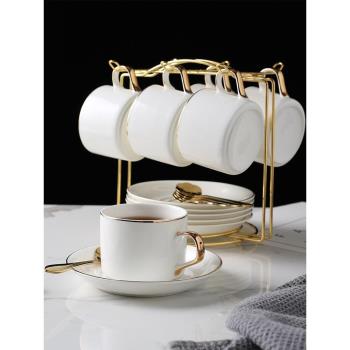 日本進口MUJIE歐式陶瓷咖啡杯碟套裝高檔輕奢小奢華下午茶具簡約