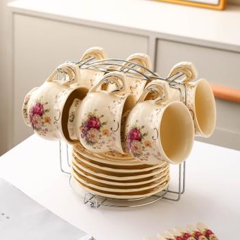 歐式陶瓷咖啡杯英日式輕奢簡約碟套裝家用下午茶精致子勺vintage