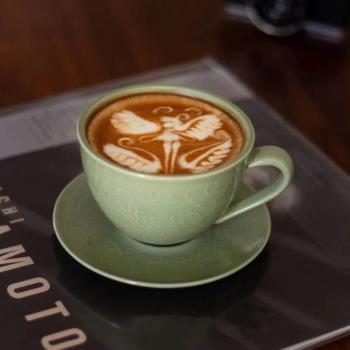 上林湖越窯青瓷 青釉咖啡杯 一杯一碟 禮盒裝