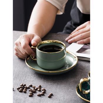 歐式高顏值咖啡杯子套裝精致女士下午茶杯碟家用陶瓷喝水杯早餐杯