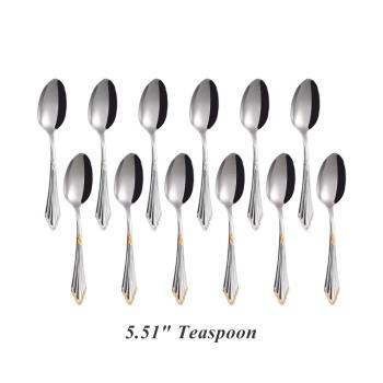 6 Pieces Teaspoons Silver Gold Dishwasher Safe 304 Stainless