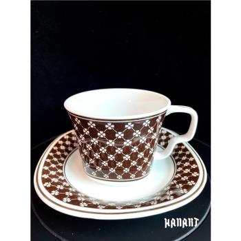日本則武Noritake Versatone三葉草棕色咖啡杯茶杯碟聖誕西餐餐具