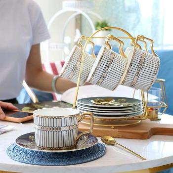 歐式咖啡杯套裝小奢華 高檔精致下午茶 創意家用陶瓷咖啡杯碟勺