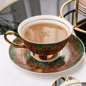 白瓷咖啡杯高檔精緻設計師款歐式家用水杯骨瓷杯子下午茶茶具套裝