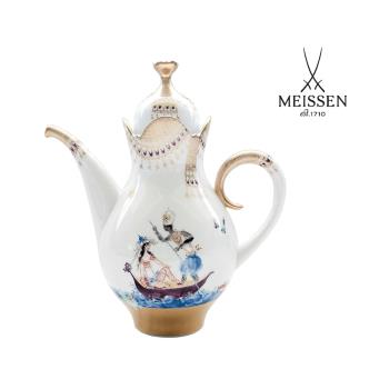 全新德國梅森 MEISSEN 邁森麥森1001夜阿拉伯之夜手繪奢華 咖啡壺