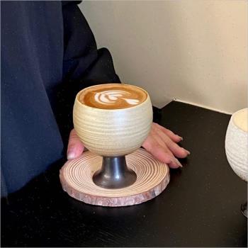 日式創意陶瓷杯濃縮拿鐵咖啡杯 高品質粗陶水杯 ins風小容量杯子