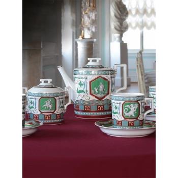 俄皇LOMONOSOV古羅馬藝術系列進口高級感咖啡杯碟歐式下午茶茶具