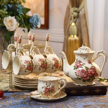 咖啡杯套裝歐式陶瓷杯紅茶杯英式宮廷風簡約下午茶杯茶具家用帶勺