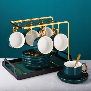 歐式小奢華咖啡杯碟套裝家用水杯下午茶茶具陶瓷茶杯咖啡杯器具