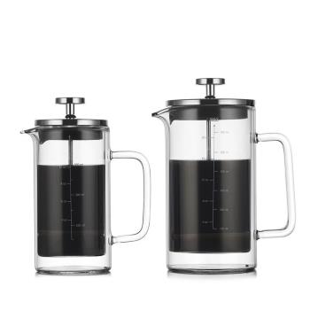 耐熱玻璃咖啡壺家用咖啡器具法式濾壓手沖壺帶刻度