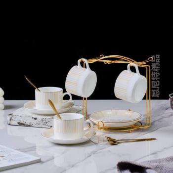 陶瓷精致碟奢華歐式茶具輕奢咖啡杯下午辦公%高檔小簡約杯子套裝