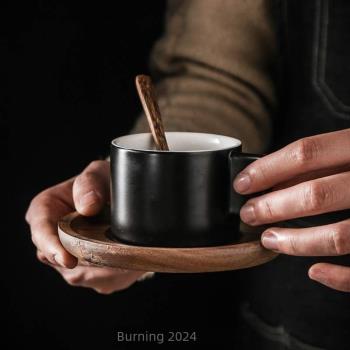 美式下午茶杯子專業咖啡*小號陶瓷咖啡杯裝迷你家用復古碟濃縮