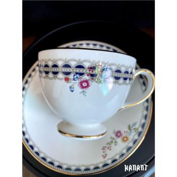 英國原產皇室骨瓷Wedgwood韋奇伍德蕾絲牡丹咖啡杯碟歐式紅茶杯