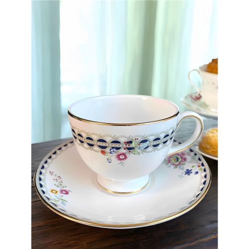 英國原產皇室骨瓷Wedgwood韋奇伍德蕾絲牡丹咖啡杯碟歐式紅茶杯