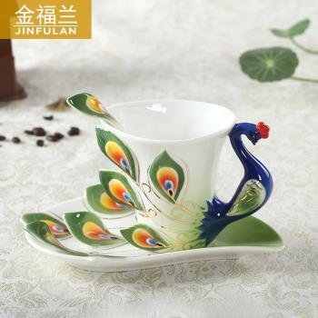 琺瑯彩陶瓷咖啡杯套裝高檔精緻下午茶本來不該有高顏值女設計感