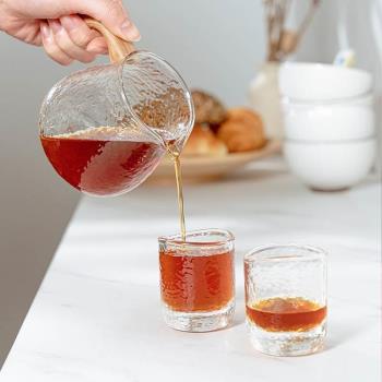 泰摩 日式錘目咖啡品杯 耐熱玻璃錘紋分享壺 手沖套裝公道杯茶杯