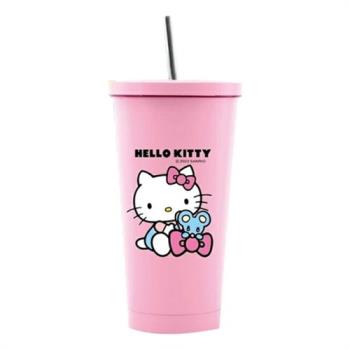 Hello Kitty 蝴蝶結不鏽鋼吸管杯 750ml 3色