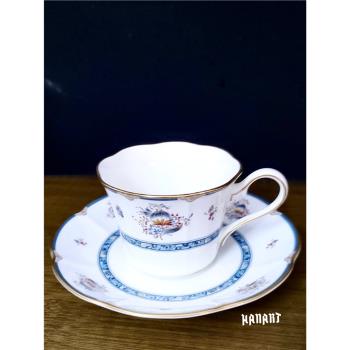 日本名瓷Narumi鳴海花卉金彩骨瓷杯碟咖啡杯茶杯碟下午茶餐具茶具