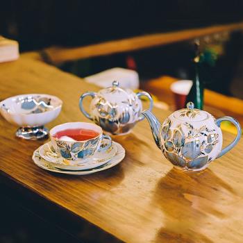 Lomonosov月光紅茶咖啡杯碟茶壺茶具俄羅斯皇家瓷器愛的迫降同款