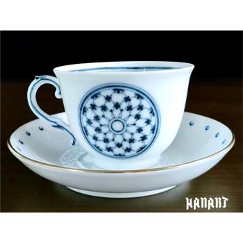 義大利名瓷理查德·基諾裡Richard Ginori咖啡杯青花釉下浮雕茶杯