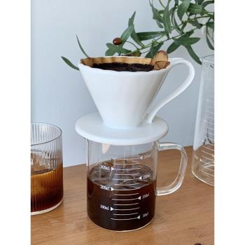 帶刻度玻璃咖啡壺加厚分享壺手沖壺簡約耐熱玻璃刻度計大容量量杯