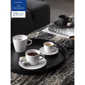 Villeroyboch德國唯寶咖啡杯碟創意禮盒白色浮雕黑新款Rock匠心巖
