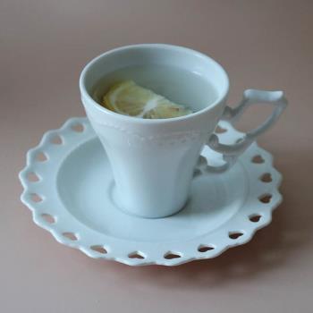 美式小奢華鏤空咖啡杯碟套裝北歐花茶杯骨瓷英式下午茶杯子茶具