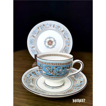 英國產皇室瓷器Wedgwood絲綢之路茶杯碟咖啡杯蛋糕盤三件餐具套裝