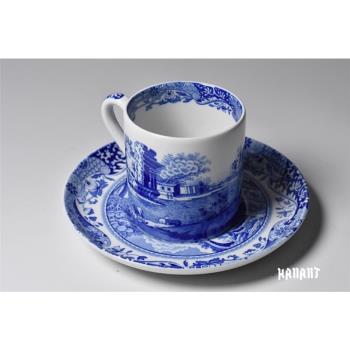 英國Spode斯波德復古咖啡杯下午茶杯vintage紅茶杯藍色意大利系列