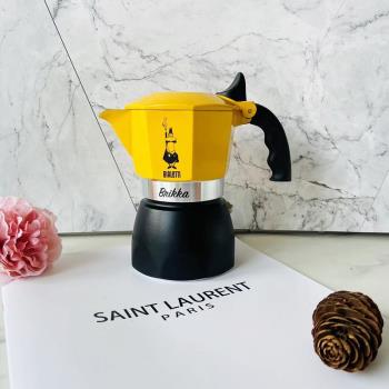 Bialetti brikka 意式比樂蒂摩卡壺黃色雙閥2杯煮咖啡壺家用手工